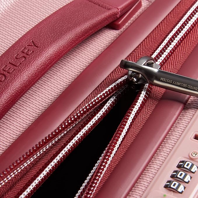 DELSEY PARIS Chatelet Air 2.0 Hardside Luggage with Spinner Wheels, Pink, Carry on 19 Inch
