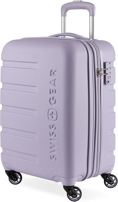 SwissGear 7366 Signature Hardside Expandable Luggage with Spinner Wheels, TSA Lock, Cup-Holder, Evening Haze, Carry-On 19-Inch