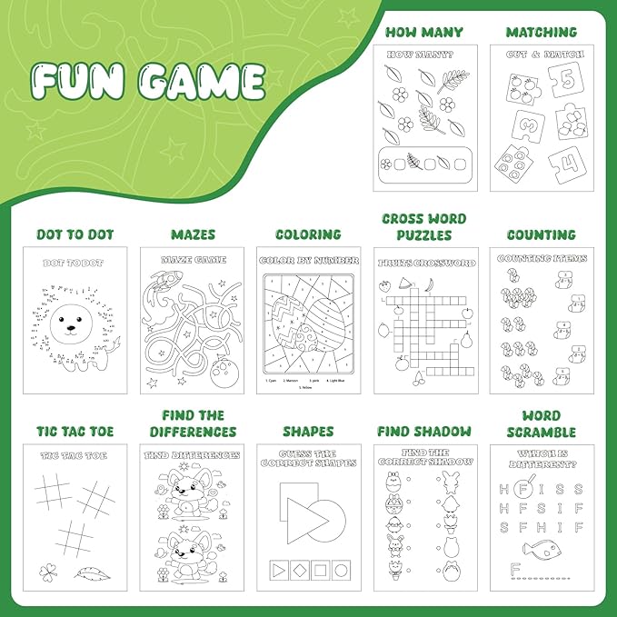 BenLouis 24 pcs Mini Activity Books for Kids ages 4-8-12 Small Activity Books Party Favors Bulk Mazes Coloring and More for Classroom Travel Birthday Goodie Bag Gift Stuffer(Classic)