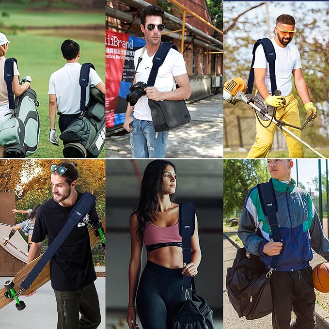 ZINZ 60" Universal Bag Strap with Ultra-thick Fixed Breathable Pad Adjustable Heavy-duty Shoulder Strap for Laptop bag Crossbody Luggage Gym Bag Camera Bag and more -D01B01