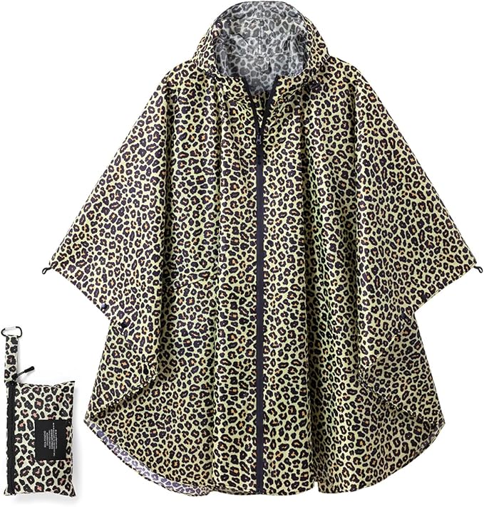 Fashion Hooded Rain Poncho Waterproof Raincoat Jacket with pocket for Women/Men/Adult