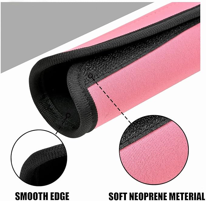 Luggage Handle Wraps, Soft Travel Bag Handle Cover, Padded Handle Grip, Suitcase Tags Identifiers for Travel Accessories, Pink, 2pcs