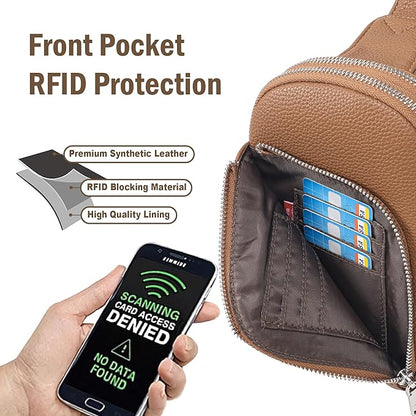 INICAT RFID Blocking Sling Bag,Anti Theft Crossbody Bags for Women,Travel Gifts Cross Body Purses Vegan Leather