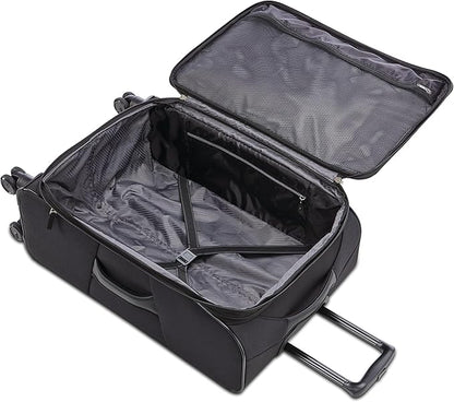 American Tourister 4 KIX 2.0 Expandable Softside Luggage with Spinner Wheels, 24 SPINNER, BLACK