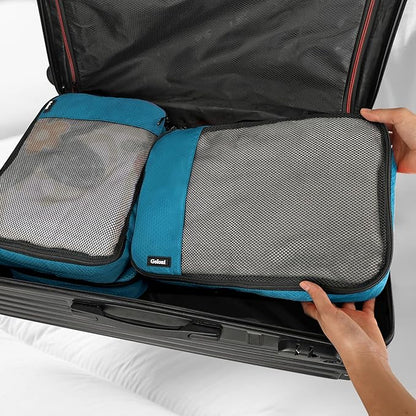 Packing Cubes for Travel Essentials,4 Set Packing Cubes for Suitcases,Lightweight Mesh Luggage Organizer Bag,Blue