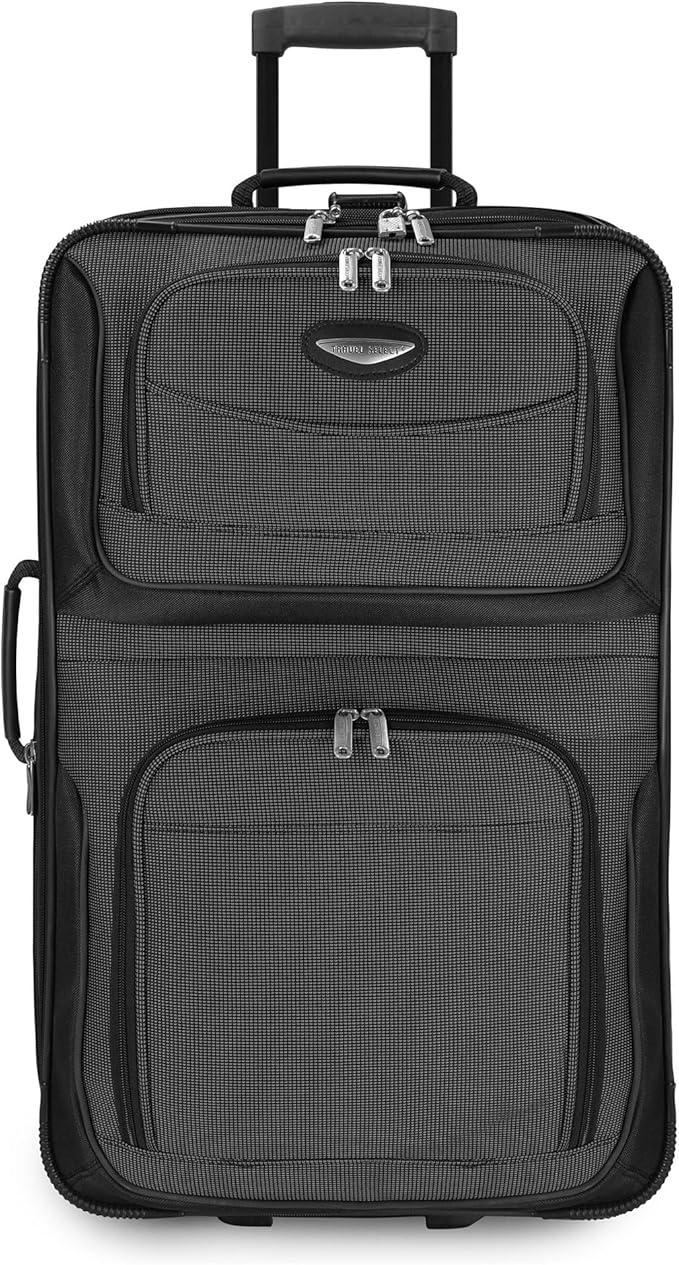 Travel Select Amsterdam Softside Expandable Luggage with Rolling Wheels, Gray, 25-Inch Medium