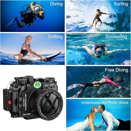 Sea frogs Camera Housing Compatible with Sony ZV-1, Waterproof IPX8 Rated, 40m/132ft Depth Protection Underwater Camera Case