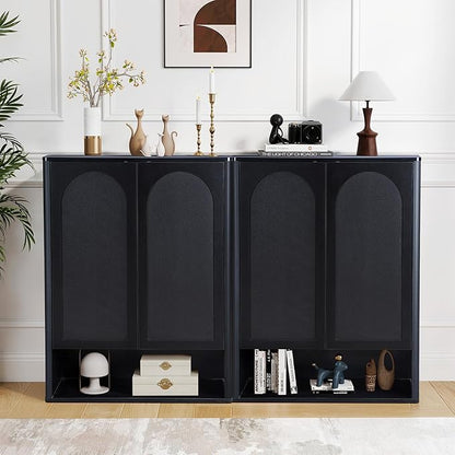 40.94'' Tall and Large Shoe Storage Cabinet with Doors and Adjustable Shelves, 5-Tier Modern Shoe Rack Cabinet Storage for Entryway, Entrance, Hallway, Living Room - Black