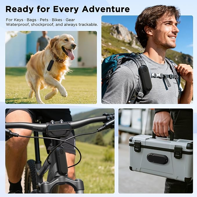 Item Finders Dual System Tracker[No Monthly Fee] Compatible with iOS and Android Air Tags Item Locator Help You Track Your Keys, Wallet, Luggage, Backpack and More(Batteries Not Included)