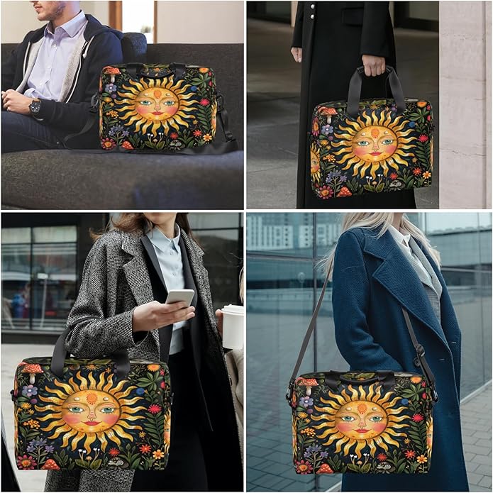 Laptop Bag Bohemian Mandala Laptop Satchel Briefcase Adjustable shoulder Carrying for MacBook Pro 16 inch