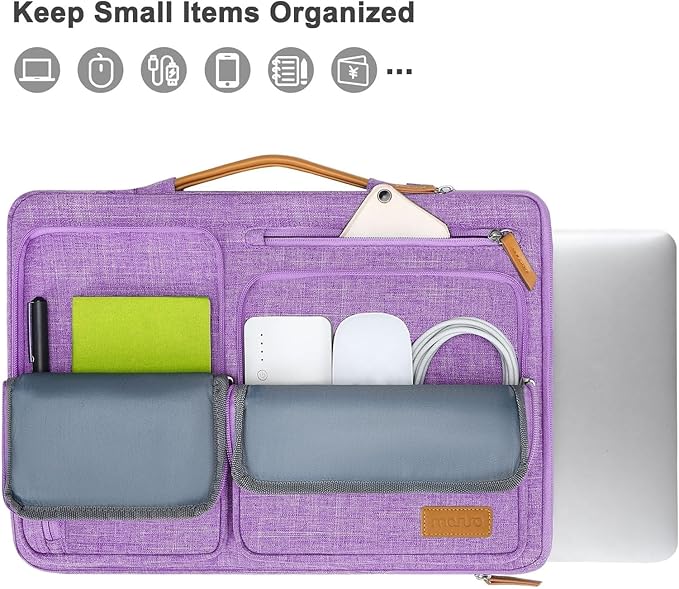 MOSISO 360 Protective Laptop Case 16 inch, 15-15.6 inch Laptop Sleeve Compatible with MacBook Pro 16, HP, Acer, Dell, Lenovo, ASUS, Side Open Carrying Case with 4 Zipper Pockets&Handle, Lilac