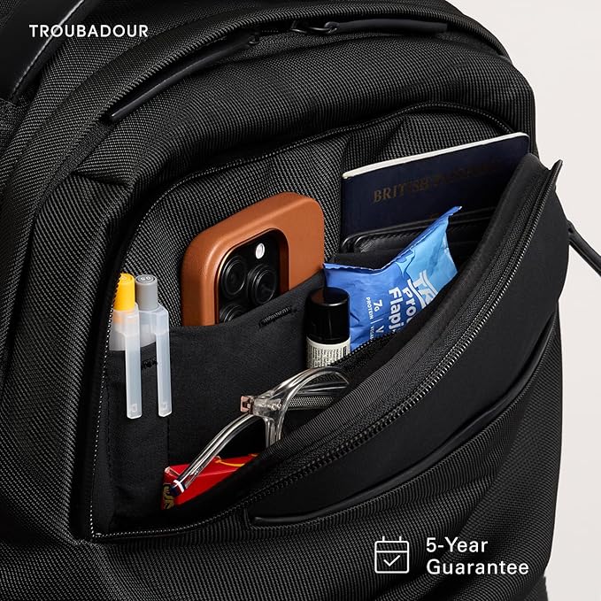 Troubadour Neo Backpack - 22L Lightweight Laptop Backpack - Ergonomic & Water Resistant - Versatile Style for Work and Travel - Charcoal Black