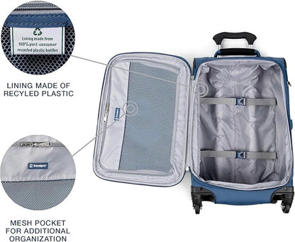 Travelpro Maxlite 5 Softside Expandable Luggage with 4 Spinner Wheels, Lightweight Suitcase, Men and Women, International, Ensign Blue, Carry-on 21-Inch