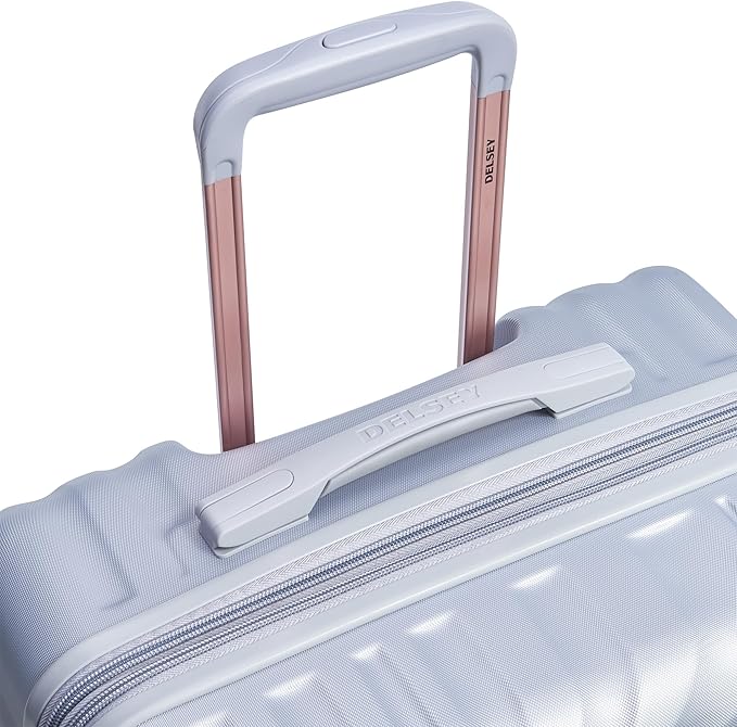 DELSEY PARIS Alexis Durable Luggage, Expandable Lightweight 4-Wheel Spinner, Easy Grip Handles for Smooth Mobility, TSA-Lock Incorporated, Men and Women, Platinum/Rose Gold, Check-In 25-Inch