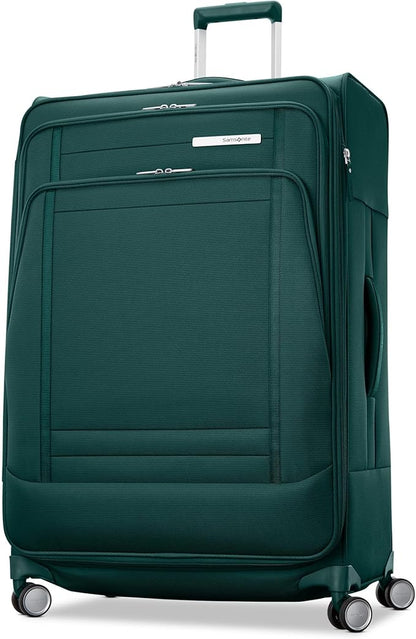 Samsonite UpLIFT Lightweight Large Checked Softside 3-Piece Luggage Set with Spinner Wheels - Expandable - Airline-Approved, Polyester Soft Suitcase for Ultra Light Travel - Emerald Green
