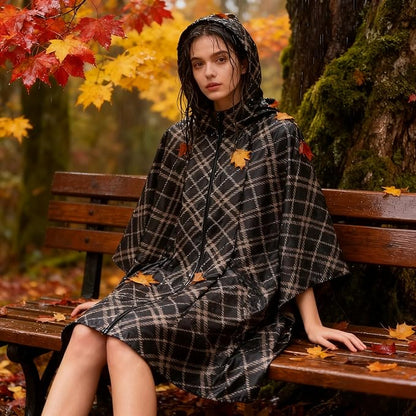 Hooded Rain Ponchos for Adult - Rain Coat and Rain Jacket with Waterproof Pocket and Zipper