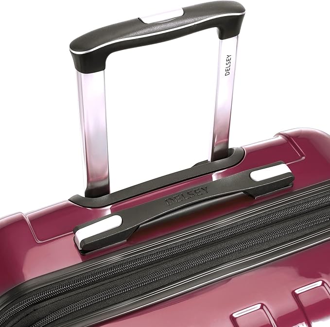 DELSEY PARIS Helium Aero Hardside Expandable Luggage with Spinner Wheels Carry-On Luggage, Peony Pink, Carry-On 21 Inch