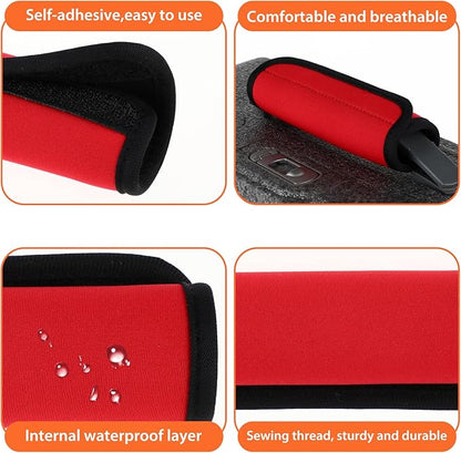 2Pack Luggage Handle Wrap for Suitcase Travel Essential Bright Red Color Soft Luggage Identifiers for Suitcases Neoprene Material Comfortable Suitcase Handle Wraps for Suitcase for Traveling