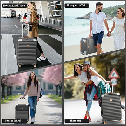 Joyway Carry On Luggage, 20 IN Suitcase Hardside Checked with TSA Lock (Gray, 20'')