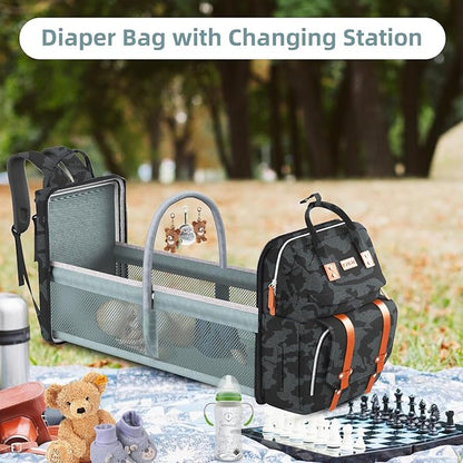 Diaper Bag Backpack with Changing Station, Large Diaper Bag, Baby Bag, Multifunctional Diaper Bag, CAMO