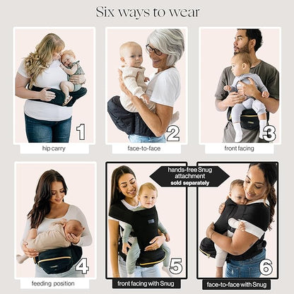 Tushbaby The Original Premium Quality Hip Seat Carrier – Safety-Certified Baby & Toddler Carrier with Secure Safety Buckles, Storage Pockets & Nursing Pillow