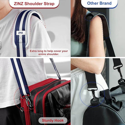ZINZ 79.5" Universal Strap with Ultra-Thick Fixed Breathable Pad - Adjustable Heavy-Duty Shoulder Strap for Laptop, Crossbody, Luggage, Gym, Camera Bag and More - TW01B06