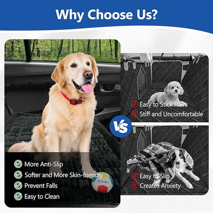 Thickened Dog Bed for Car Back Seat, Upgraded Bottom Non-Slip, Fits Hard Bottom car seat Cover for Dogs, Premium Dog Car Seat Cover