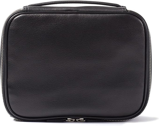 Leatherology Black Onyx Large Travel Organizer - Zipped mesh storage pocket, elastic loops for organization, double metal zipper