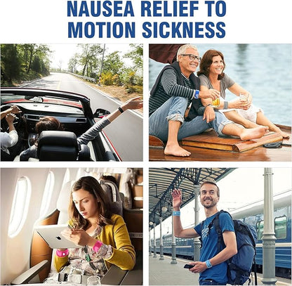 Motion Sickness Bands Anti Nausea Wristband for Adult and Kids Morning Sickness Relief for Pregnant Women Acupressure Nausea Relief for Car, Sea, Air Sickness - 2 Pairs Grey + 3 Pairs Black