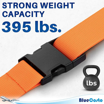 Luggage Straps for Suitcases - TSA Approved - Orange, 20 PK - Bulk Multipack Premium Nylon Belts for Suitcase, Briefcase & Travel Bag - Adjustable Strap Length 46" - 78"