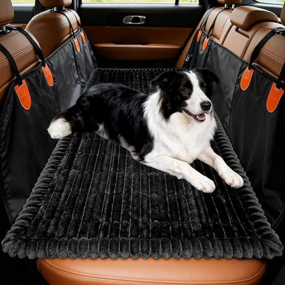 Dog Car Seat Covers for Back Seat, Dog Bed for Car, Car Seat Protector, Fit for Backseat Extenders, Non-Slip Soft Durable for Cars Trucks and SUVs(Black,50x24.6 inch)