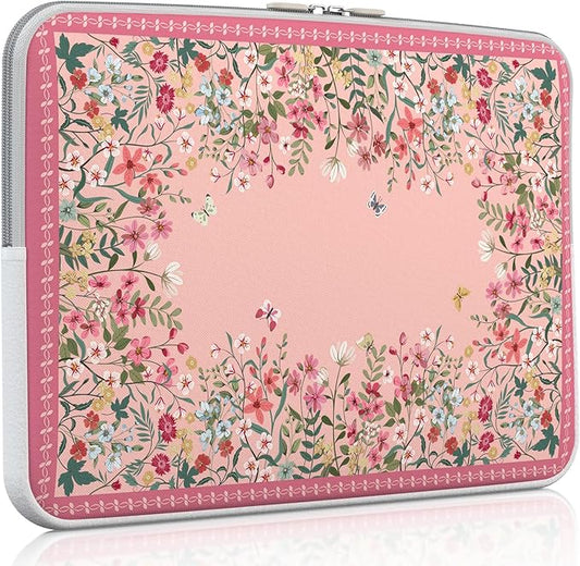 iCasso Pink Laptop Bag 13 inch,Cute Computer Sleeve Bag for Women,13-13.6 inch Laptop Carrying Case Compatible with MacBook Air Pro 13/14, HP Dell ASUS Lenovo Chromebook Notebook