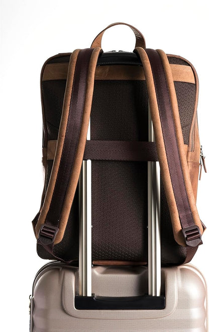 Leather Backpack for Men & Women, Classic Brown - Handcrafted Top Grain Leather vintage backpack with 17-Inch Laptop Sleeve - Lightweight, Stylish & Durable for Business, Travel, Work & Everyday Use