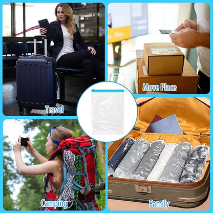 3PCS Travel Compression Bags,19.7x13.4In Roll-Up Space Saver Bags for Travel for Clothes-Reusable Space Saver Bag Vacuum Storage Bag for Luggage,Backpack,Suitcase