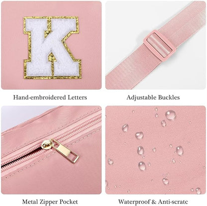 YOOLIFE Gifts for Girls - Crossbody Bag for Kids, Personalized Communion & Birthday Gifts, Pink Initial Belt Bag
