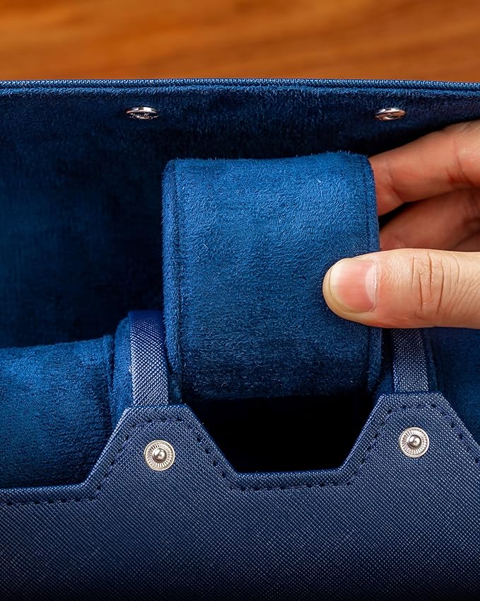 MR.OKAY 2 Watch Travel Case -Premium Leather With Perfect Texture.(Watch Carrying Or Organizer For Storage And Display). Mens for Handcrafted by Craftsmen.