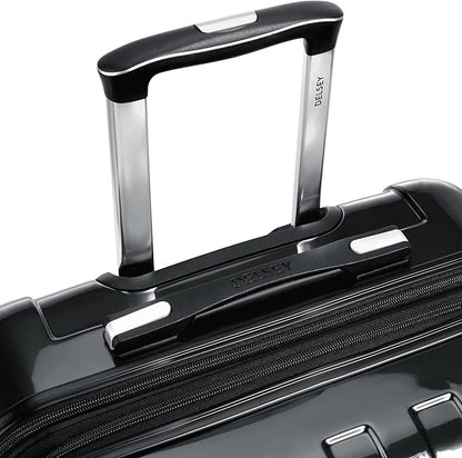 DELSEY PARIS Helium Aero Hardside Expandable Luggage with Spinner Wheels, Black, Checked-Medium 24 Inch