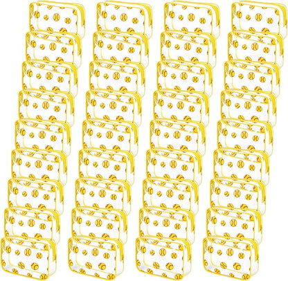 40 Pack Softball Clear PVC Makeup Bags - Waterproof Travel Pouches with Zipper for Men & Women, Perfect for Carry-On Essentials