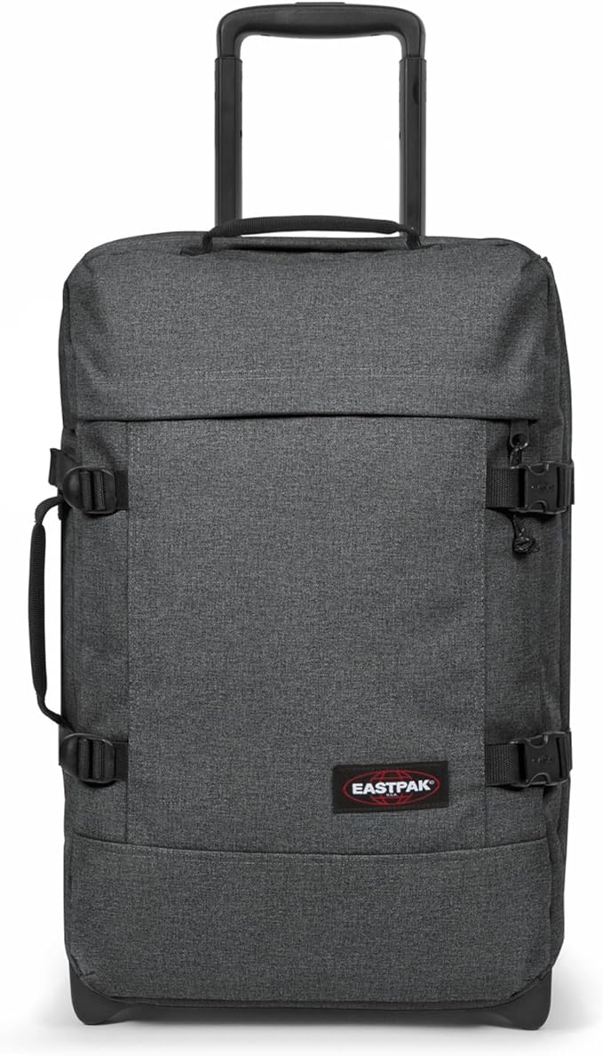 Eastpak Tranverz S – 42L Large Wheeled Luggage with Dual Compartments, TSA Lock, Compression Straps & Smooth-Wheeling System, Black Denim