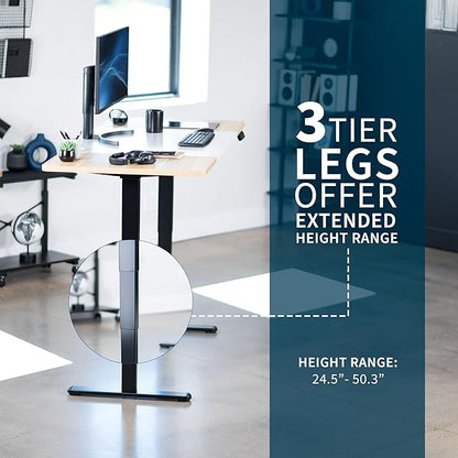 VIVO Electric 71 x 30 in Dual Motor Sit Stand Desk, Memory Height Adjustment, 2B Series, White and Light Wood Top, Black Frame, DESK-KIT-2B7WC
