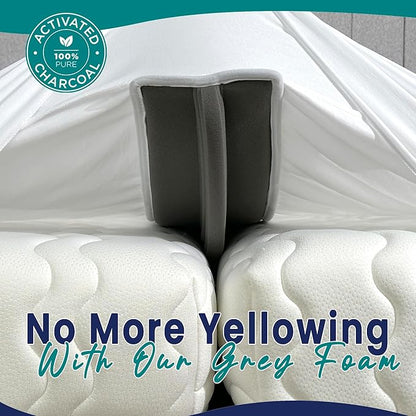 3-in-1 Fitted Sheet Attached Bed Bridge Twin (XL) to King Converter Kit with Sheet Strap Set | Split King Gap Filler for Adjustable Bed | White