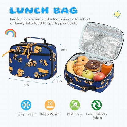 CAMTOP Backpack for Kids, Boys Girls Preschool Backpacks with Lunch Box Toddler Kindergarten School Bookbag Set