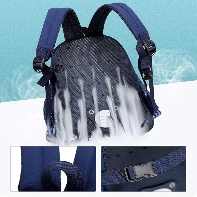 willikiva Cute Zoo Little 3d Backpack Kids Backpack for Boys and Girls Toddler Backpack Waterproof Preschool(Deep Blue Dinosaur)