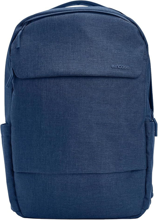Incase Crosstown Backpack – 20L Everyday Laptop Backpack for Work, Travel – 16" Faux Fur Laptop Sleeve, External Front Pocket, Water Bottle Pockets, Travel Pass Through - Navy