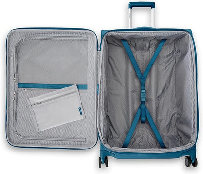 Samsonite UpLIFT Lightweight Large Checked Softside Luggage with Spinner Wheels - Expandable - Airline-Approved, Polyester Soft Suitcase for Ultra Light Travel - Cerulean Blue