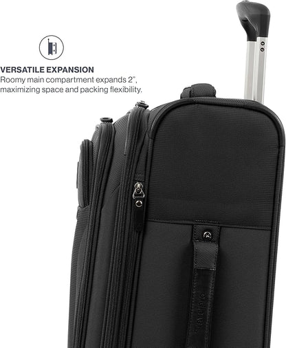 Travelpro Maxlite 5 Softside Expandable Luggage with 4 Spinner Wheels, Lightweight Suitcase, Men and Women, Black, 2-Piece Set (21/25)