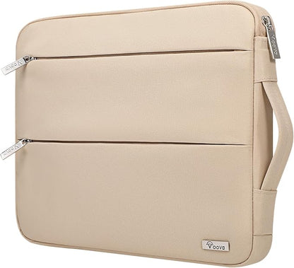 Voova 13 13.6 Inch Laptop Sleeve Case Compatible with MacBook Air 13 M1/M2/M3/M4 2020-2025, MacBook Pro 13/14, IPad Air/Pro 13, Waterproof Slim Computer Bag Cover with Handle, Apricot
