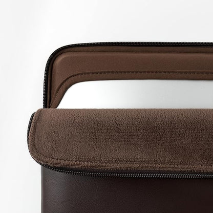 Comfyable Slim Protective Laptop Sleeve 15 Inch 14 Inch, PU Leather Bag Compatible with 15" MacBook Air (Snug Fit) M4 2025 & 14" MacBook Pro M4 (Loose Fit), Computer Case for Mac, Chocolate