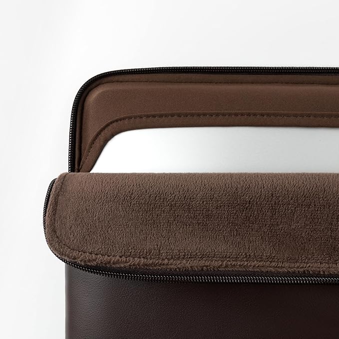 Comfyable Leather Laptop Sleeve Compatible with 16 Inch MacBook Pro M4 2024 & 15 Inch MacBook Air M4 M3 M2 2025, Chocolate