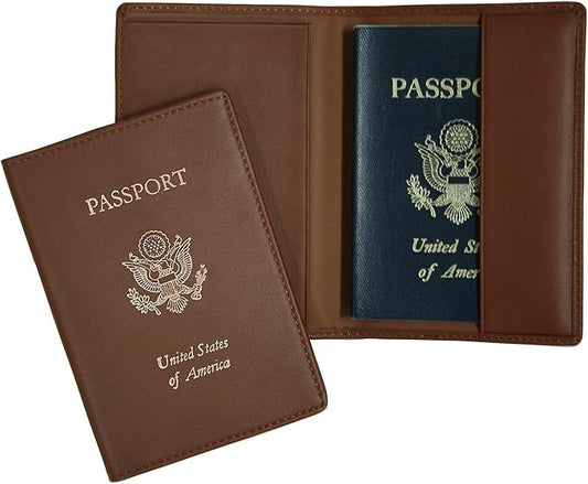 Royce Leather Passport Holder and Travel Document Organizer